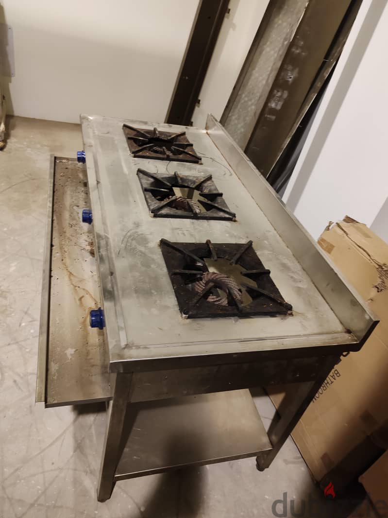 commercial 3-burner stainless steel gas stove 3