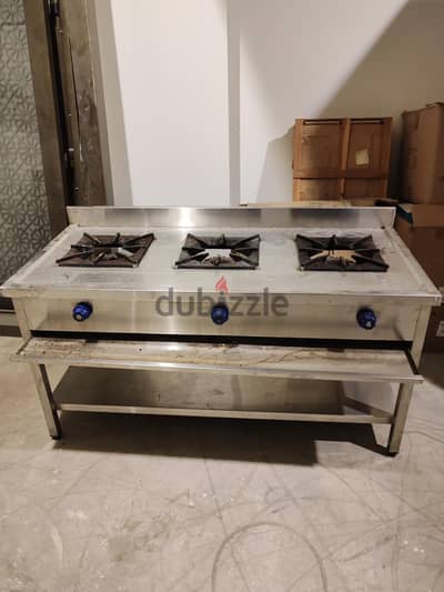 commercial 3-burner stainless steel gas stove