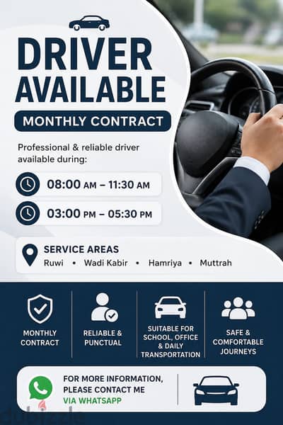 Driver available monthly contract