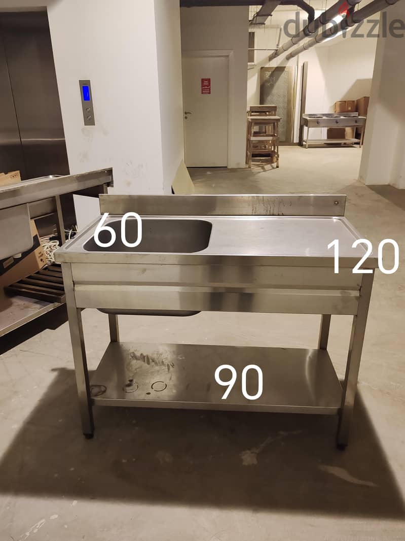 commercial stainless steel single-bowl sink with a drainboard 1