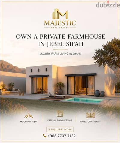 Farmhouse  1 Bedroom in Jebel Sifah Ressort