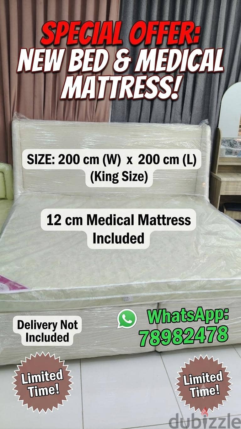 New King bed with mattress avaliable 1