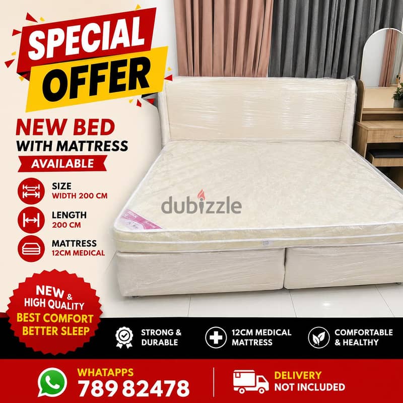 New King bed with mattress avaliable 2