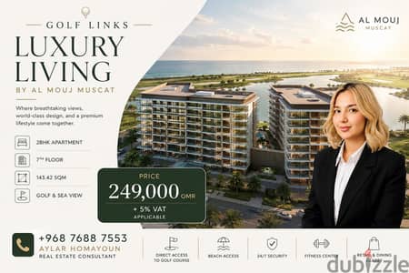 2BHK | Golf & Sea View | 7th Floor | Golf Links Al Mouj