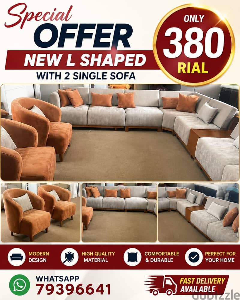 special Offer New L Shelpd with single sofa available 2