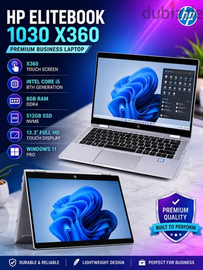 78426067 HP X360 TOUCH SCREEN CORE i5 8GB RAM 512GB SSD HP ELITEBOOK 1030 G3 8th GENER