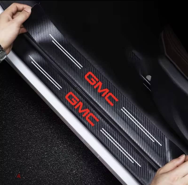 Carbon fiber door foot sticker for GMC 3