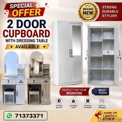 New 2 Doors Wardrobe + Dressing Table Available