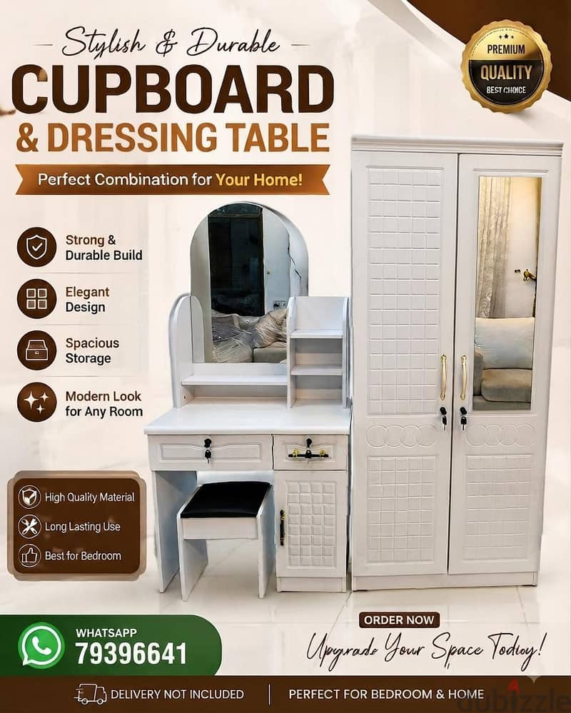 New 2 Doors Wardrobe + Dressing Table Available 3