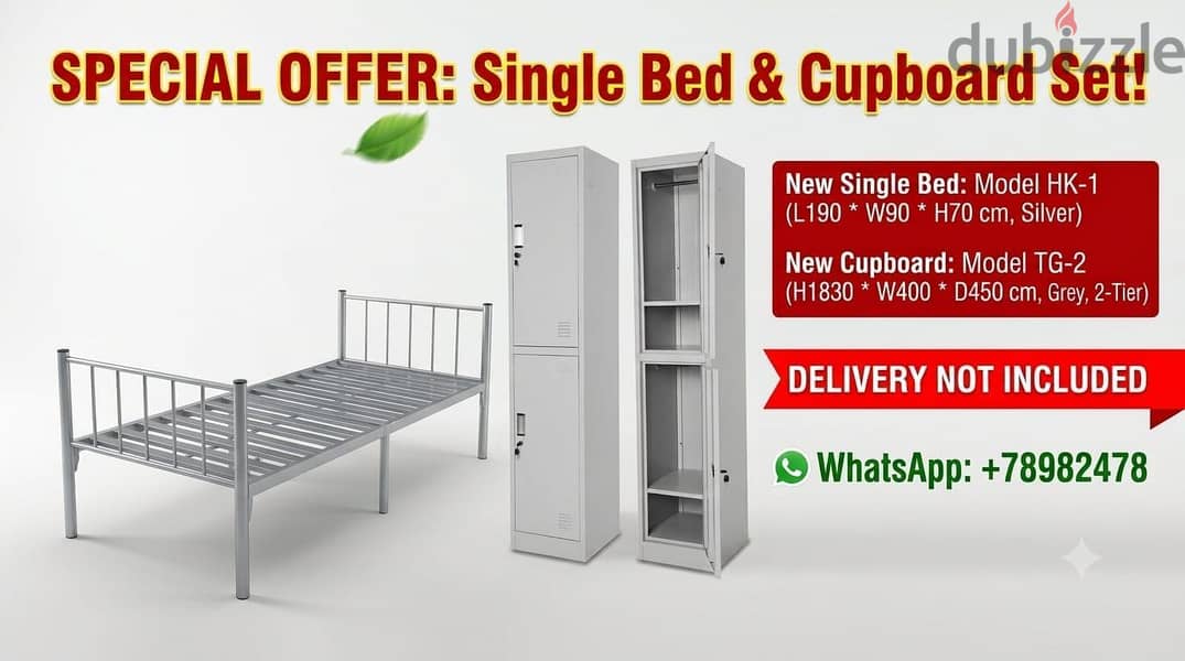 special Offer New bed with single door cupboard available 5