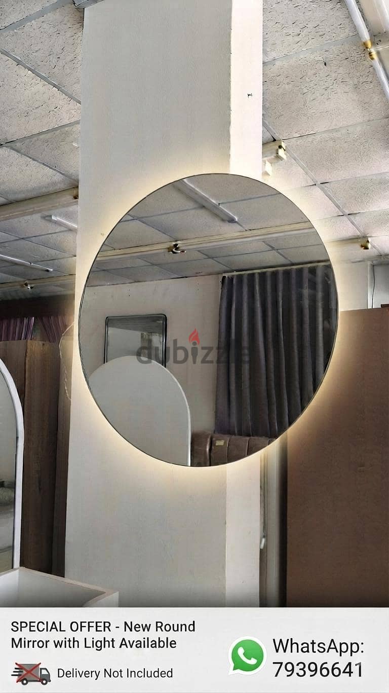 New mirror with light available. 1