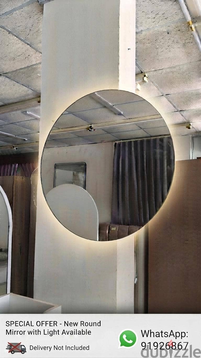 New mirror with light available. all r not same degsin and not 1
