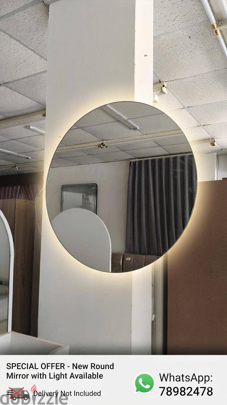 New mirror with light available. all r not same degsin and not 2