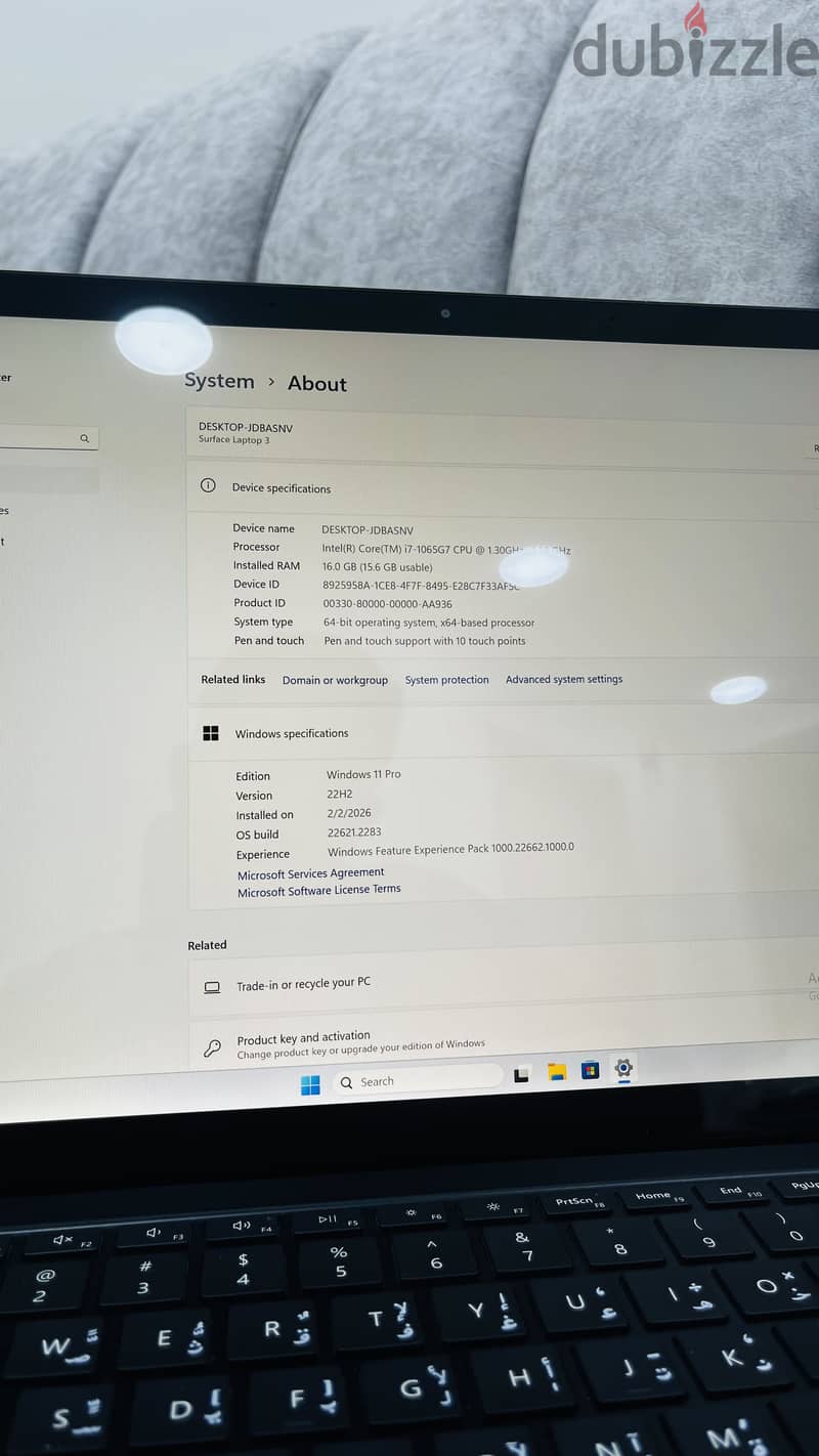 Microsoft Surface laptop 3 /i7/16 GB RAM/ 256 GB SSD 4