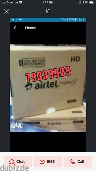 Airtel HD receiver New With Six months  Tamil Malayalam tel