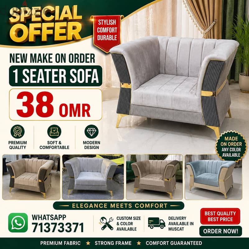 special Offer New sofa 1 seater 38 rial. please check deltis 1