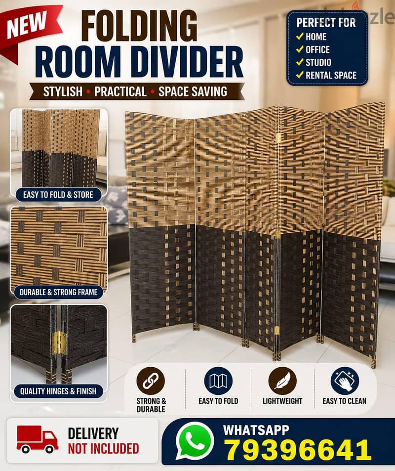 Folding Room Divider (4 Panel) Available 1