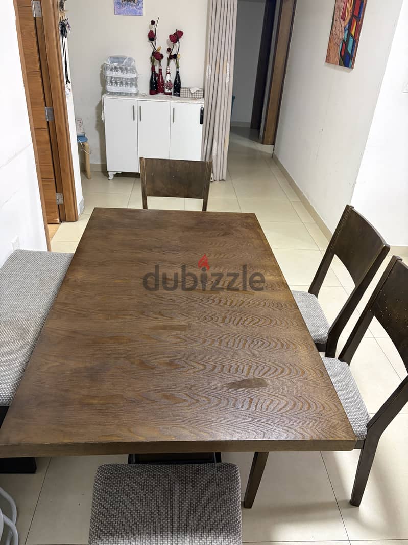 Dining Table - Solid Wood 6-Seater Dining Table including chairs 3