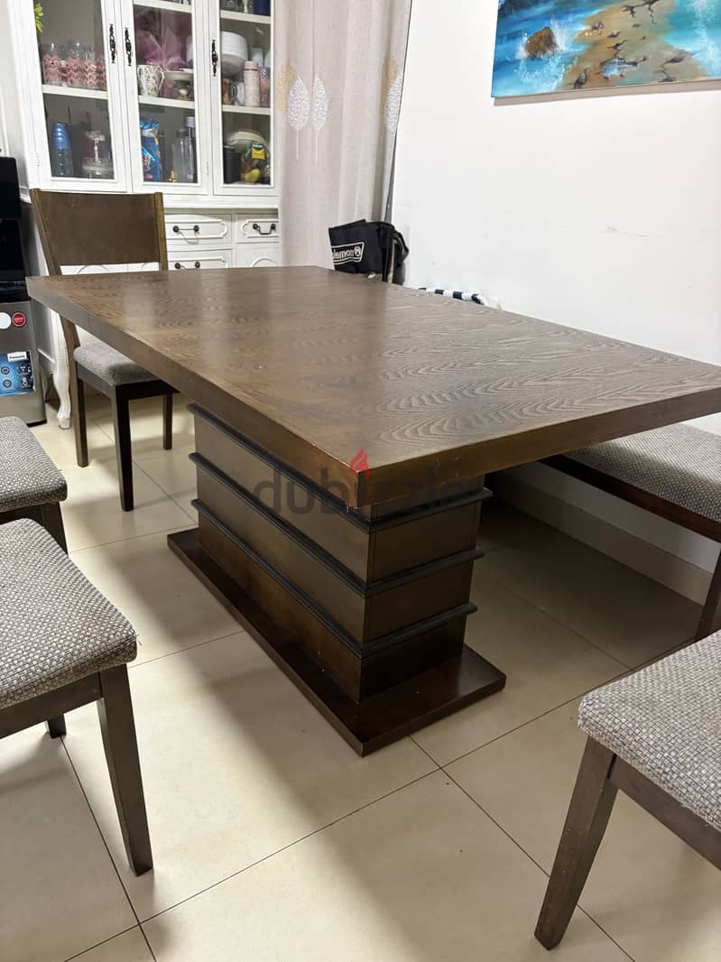 Dining Table - Solid Wood 6-Seater Dining Table including chairs 5