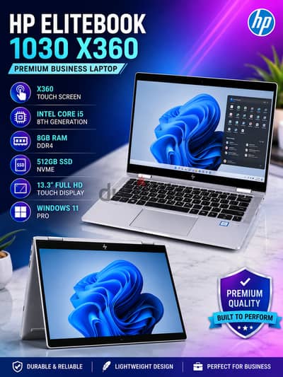 78426067 HP X360 TOUCH SCREEN CORE i5 8GB RAM 512GB SSD HP ELITEBOOK 1030 G3 8th GENERATI