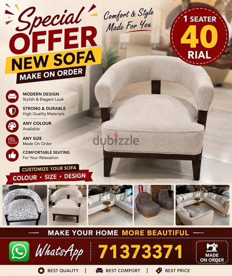 new sofa make on order 1 seater 40 rial 1