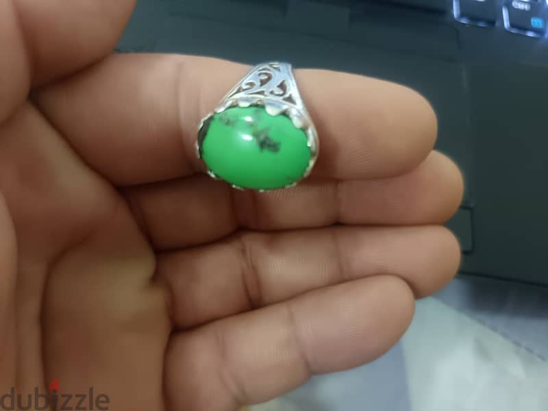 Beautiful Iranian Hussaini Feroza Turquoise Silver Ring 1