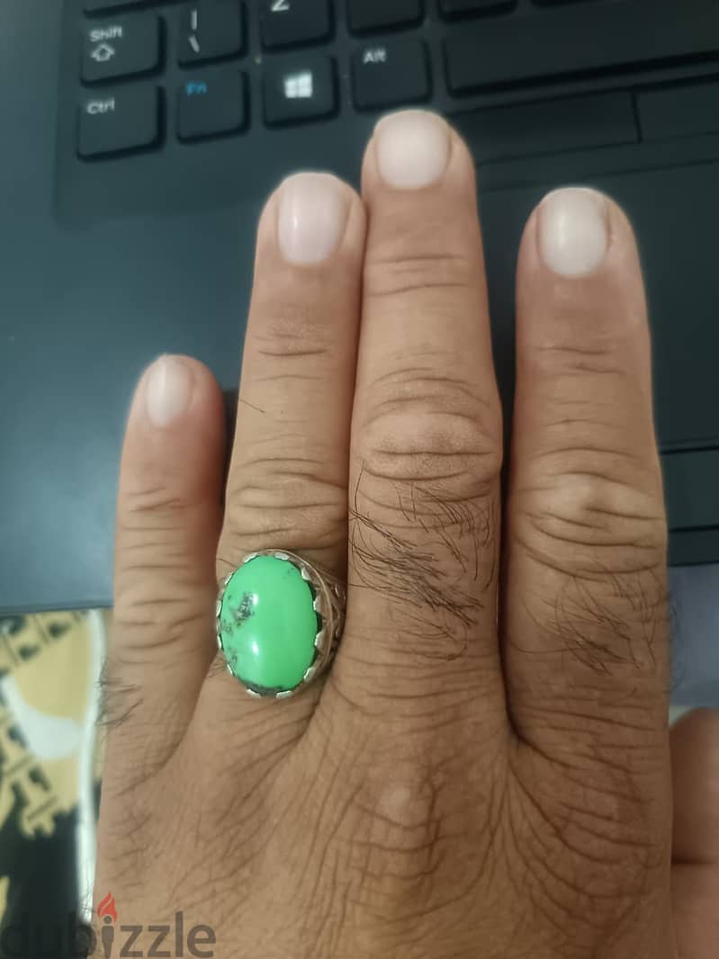 Beautiful Iranian Hussaini Feroza Turquoise Silver Ring 2