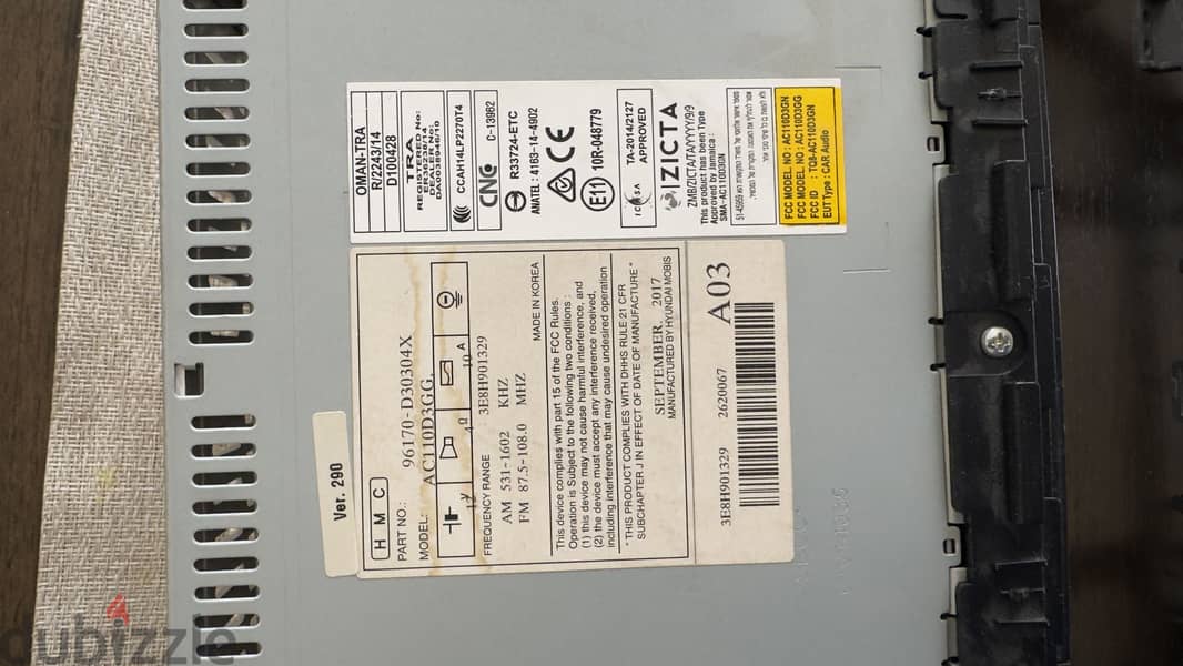 Hyundai Tucson 2017-2018 Original Stereo Set and Frame 1