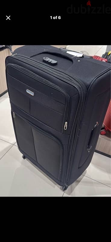 Travel trolley bag 4 wheels 24” plastic and fabric 2