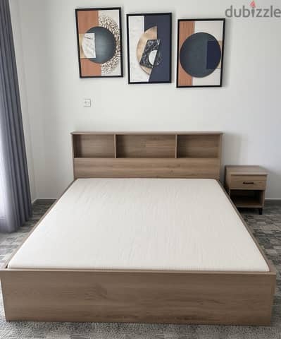 Modern Bedroom Set – 180×200 Bed Vanity Mirror Nightstand & Stool