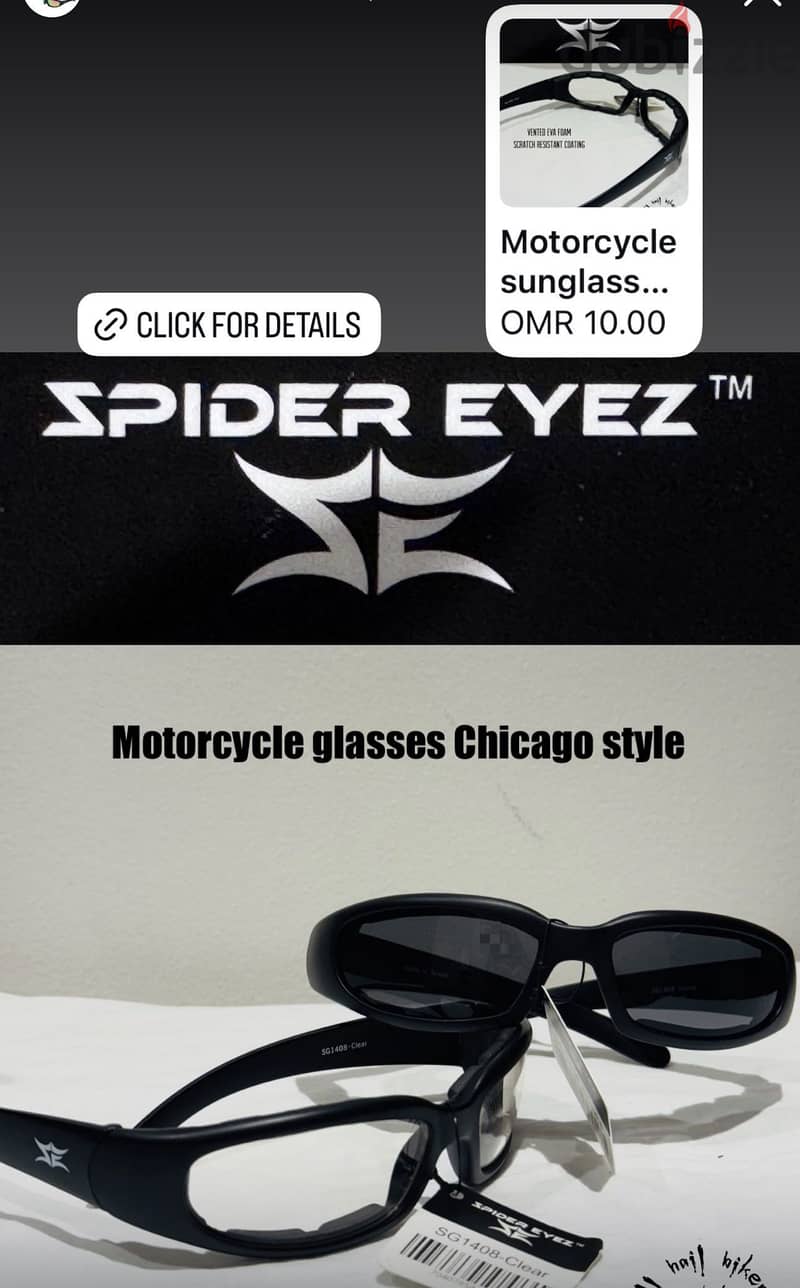 Motorcycle glasses- Foam padded sunglasses, scratch resistant, USA 15
