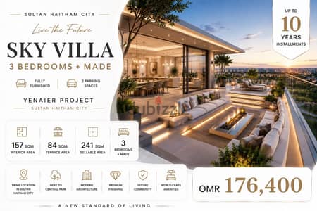 Luxury 3BR + Maid Sky Villa | Huge Terrace | 10-Year Installments