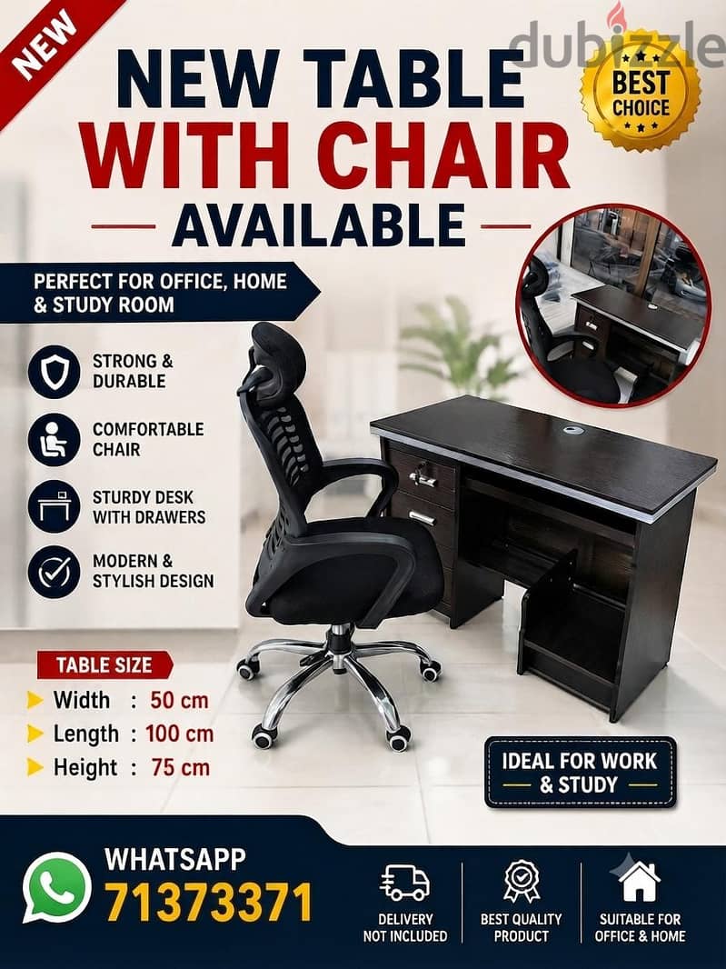 new table and chair available 2