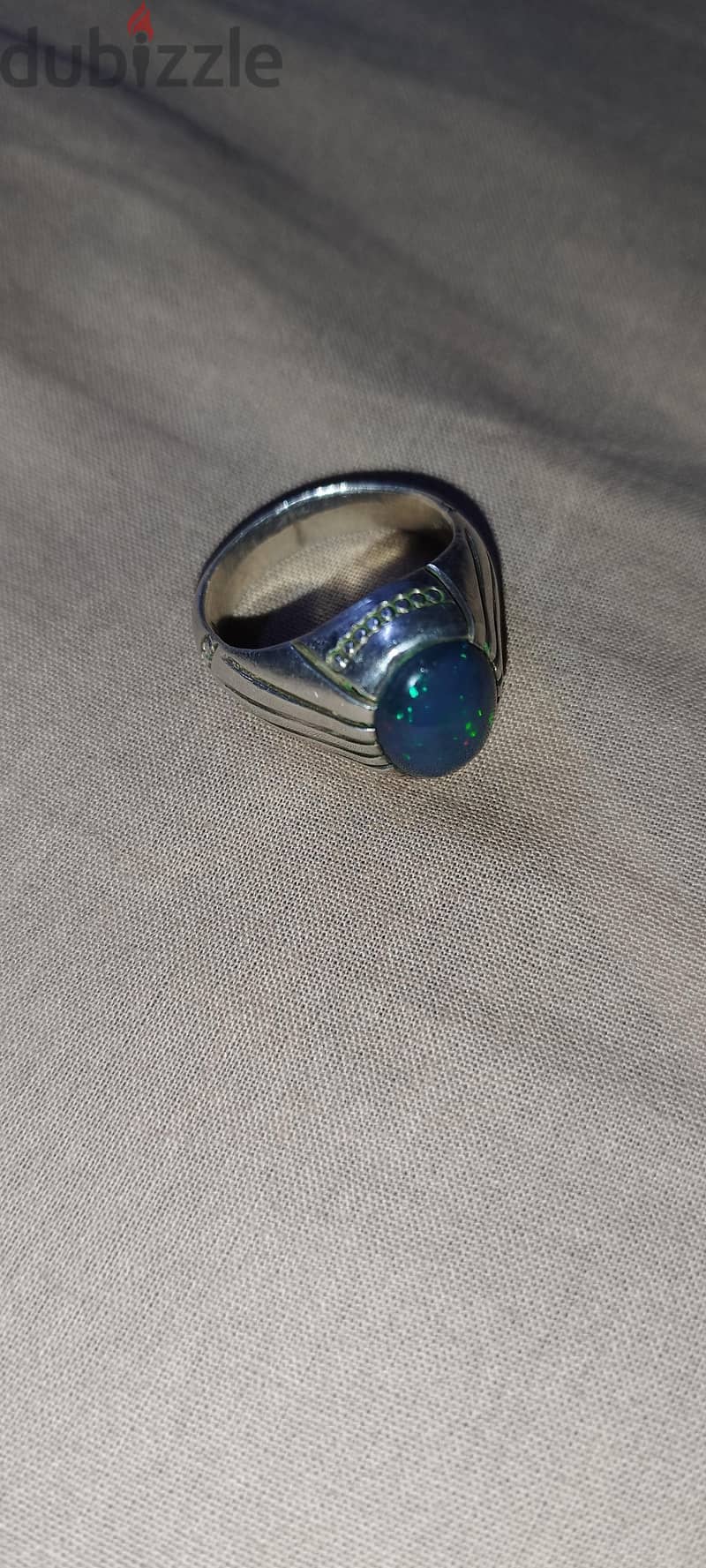blue Opal stone with silver ring 8