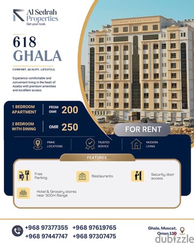 1 & 2 BHK Apartments for Rent in Ghala – Building 618