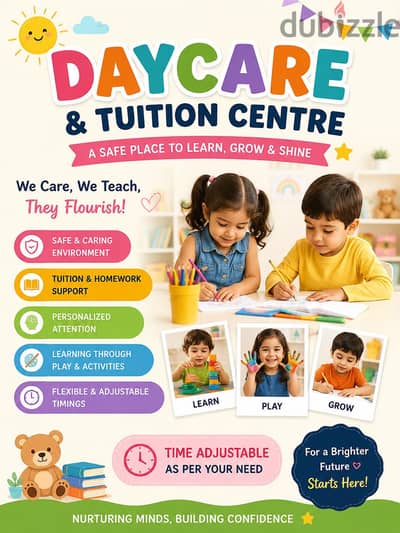 Daycare  and  Tuition for  kg to 8 grade