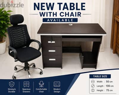 New computers table  with chair available.