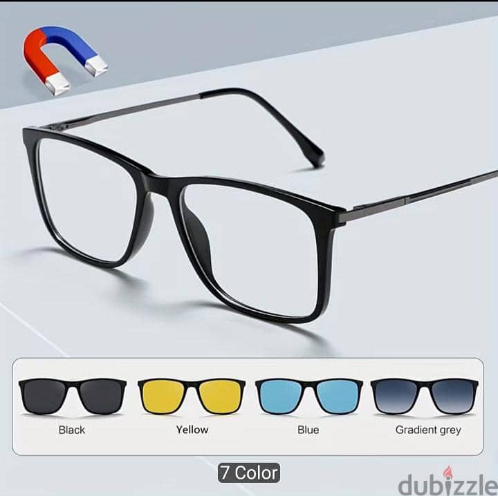 Glasses frame with magnetic detachable shades 1