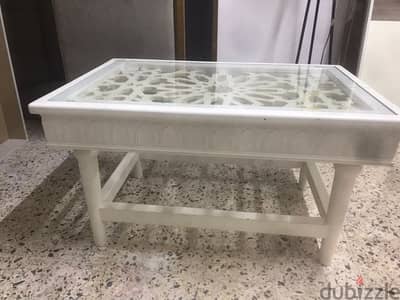 White coffee table.