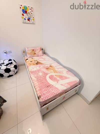 Bed with mattress