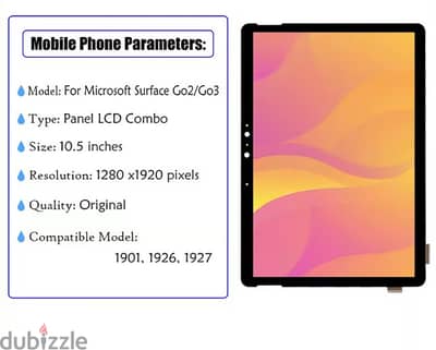 Microsoft Surface Go 2 LCD Display Touch Screen Digitizer Assembly