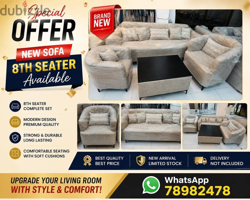 LIMITED-TIME OFFER! 8-Seater Sofa Set (3+3+1+1) 2