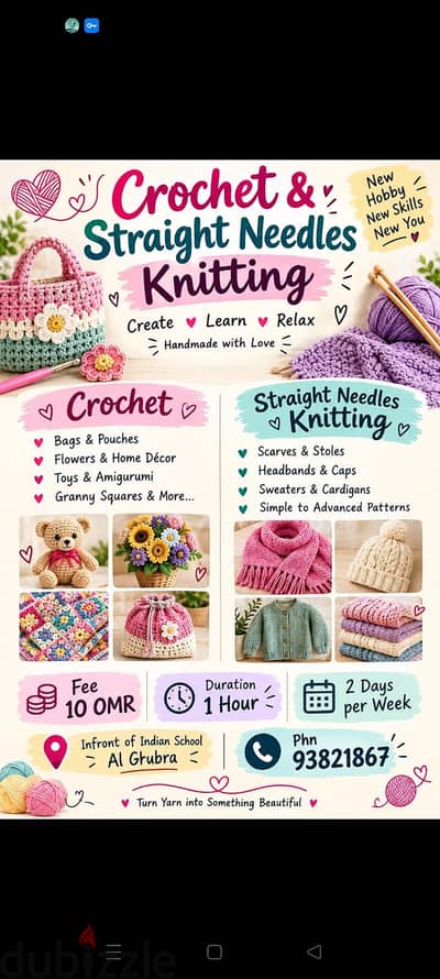 tuition classes for primary classes and crochet tution