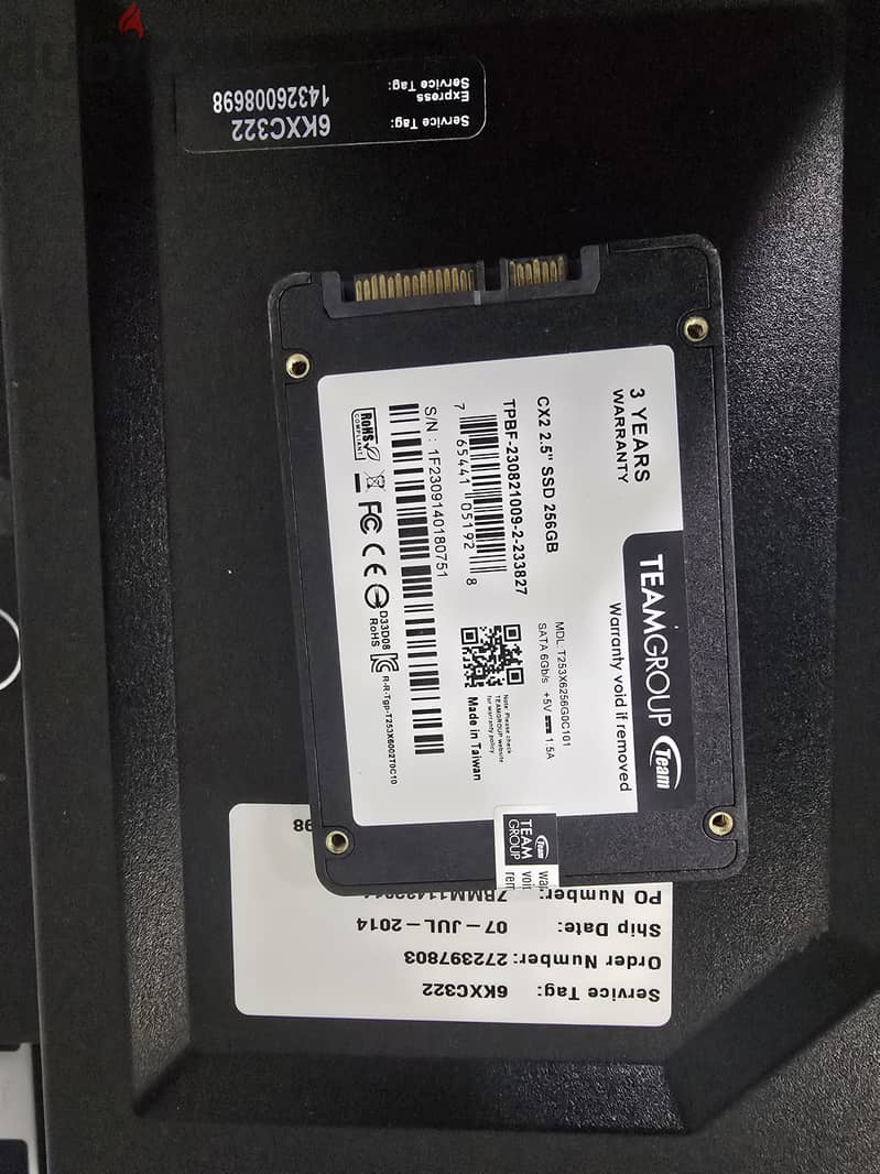 256GB SSD  2 RAM STICK(DDR3) FOR 16 rial 1