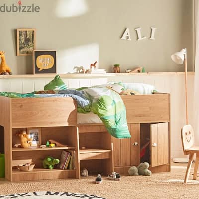 Children's Mid-Sleeper Cabin Bed in Oak