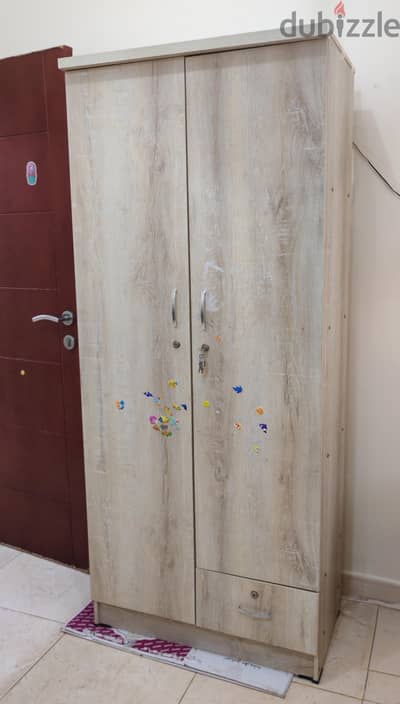 2-Door Wooden Wardrobe – 1 Year Old