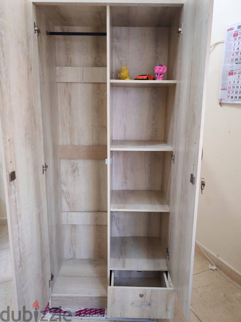 2-Door Wooden Wardrobe – 1 Year Old 1