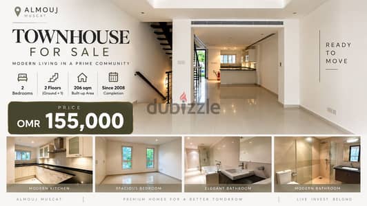 Ready to Move 2BR Townhouse in Al Mouj | 206 SQM