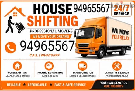Mover and packer House shifting office villa transport service