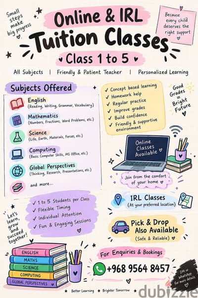 Tuition Classes — Class 1 to 5
